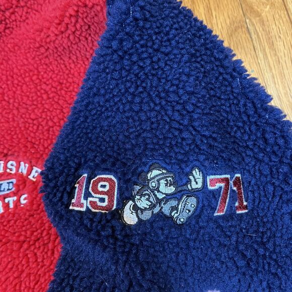 Vintage Disney World Sports Mens 2XL Fleece 1/4 Zip Mickey Mouse Fleece USA Made - Picture 3 of 14